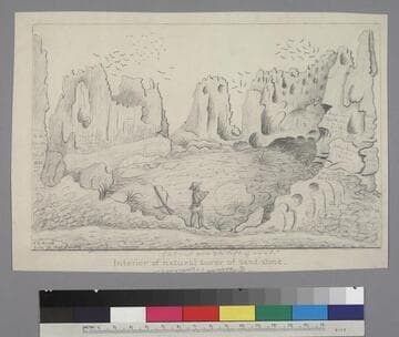 Interior of natural towers of sand-stone