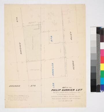 Map of the Philip Garnier Lot between Negro Alley & Sanchez Str