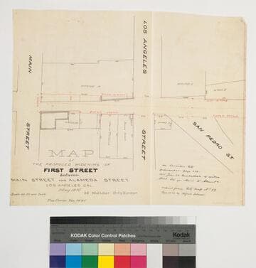 Map of the Proposed Widening of First Street between Main Street and Alameda Street