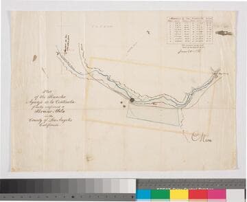 Plat of the Rancho Aguaje de la Centinela  finally confirmed to Bruno Abila in the County of Los Angeles California