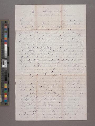 Thomas C. Battey letter to Lucinda Hampton Gregg Battey and children