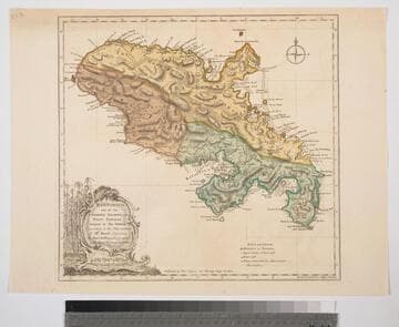 Martinico, one of the Caribbee Islands, in the West Indies; Subject to the French. according to Observations of Mr. Houel Engineer, by Thos. Jefferys, Geographer ti His Royal Highness the Prince