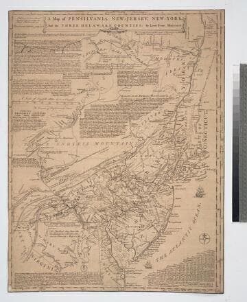 A map of Pensilvania, New-Jersey, New-York, and the three Delaware Counties / by Lewis Evans