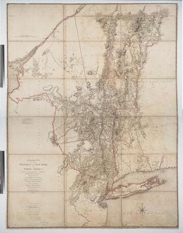 Chorographical Map of the Province of New York in North America, Divided into Counties, Manors, Patents and Townships; Exhibiting likewise all the private Grants of Land made and located in that Province; Compiled from Actual Surveys deposited in the Patent Office at New York