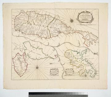 New Map of the Island of St. Christophers being an Actual Survey taken by Mr. Andrew Norwood, Surveyr. Genll. By John Thornton at the Sign of England Scotland & Ireland in the Minories London. ; New Map of the Island of Guardalupa. ; New Map of the Island of Martineca
