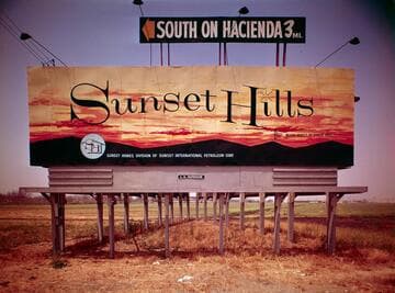 Sunset Hills [model houses]: development sign