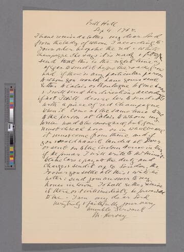 Hervey, Mary (Lepell), Baroness Hervey of Ickworth. Letter to [unknown addressee]