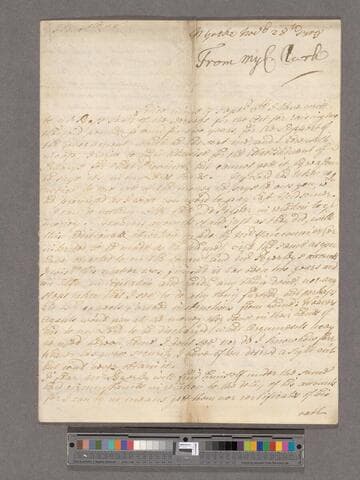 Clarke, George. Letter to William Blathwayt
