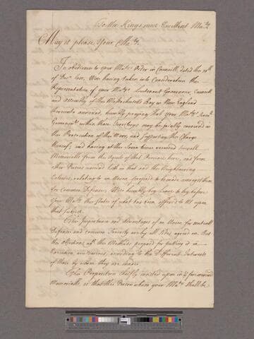 Great Britain. Board of Trade. To the King's Most Excellent Majesty [William III] : Report on the uniting New England &c and New Yorke under one governor