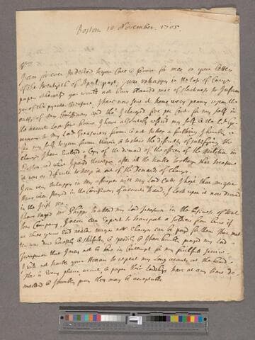 Dudley, Joseph. Letter to William Blathwayt