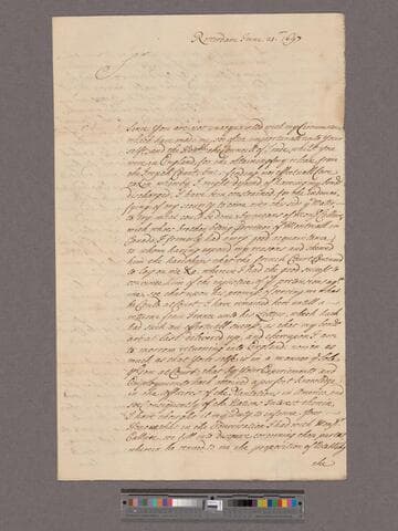 Nelson, John. Letter to William Blathwayt