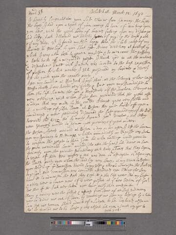 Randolph, Edward. Letter to Sir Robert Southwell