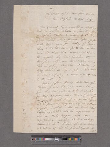 Extract of Letter from Boston