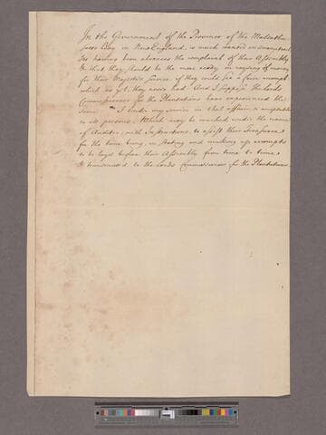 Purfrey, [-----]. Memorial to be accomptant out in New England