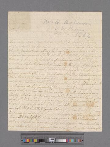 Robinson, Mary (Richardson). Letter to Elizabeth (Robinson) Montagu