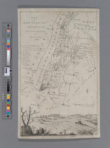 Map of New York Isld. with the adjacent rocks in the remarkable passage of Hell Gate [cartographic material] / by IBH, 1778