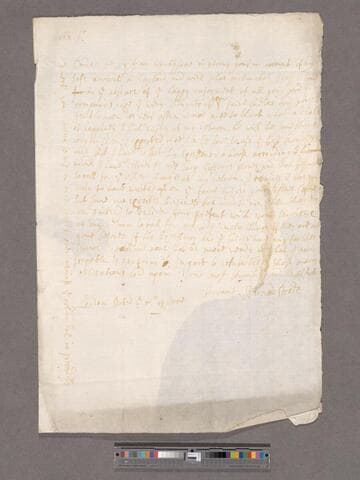 Strode, Barnard. Letter to William Blathwayt
