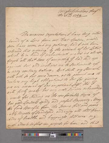 Botham, John. Letter to Elizabeth (Robinson) Montagu