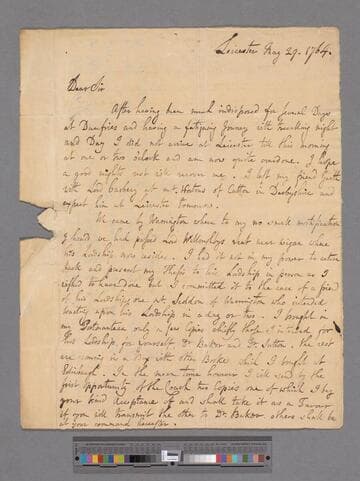 Pulteney, Richard. Letter to Sir William Watson