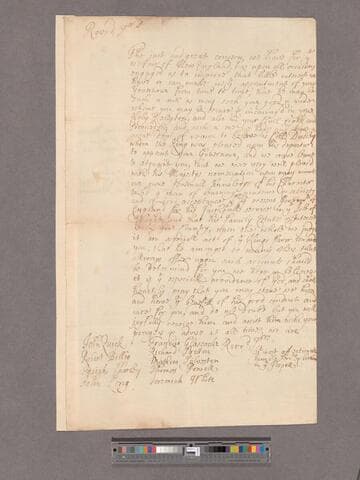 Presbyterian Ministers of London, England. Letter to Increase Mather & Samuell Willard