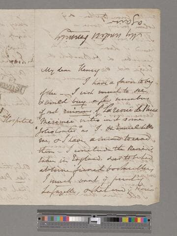 Opie, Amelia (Alderson). Letter to Henry Perronet Briggs