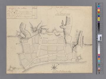 Ichnographical plan of Albany [cartographic material] : design to stay within the old boundaries an [sic] to trace a line about it with several dispersed redouts