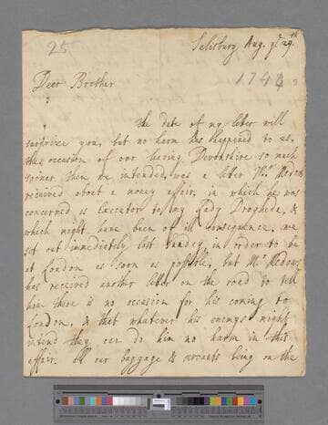 Medows, Jemima (Montague), Lady. Letter to Edward Montagu