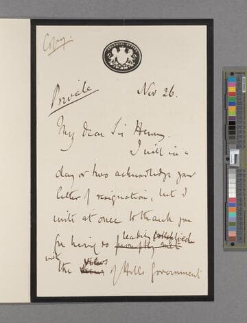 Henry Thurston Holland, 1st Viscount Knutsford. Letter to Sir Henry Arthur Blake