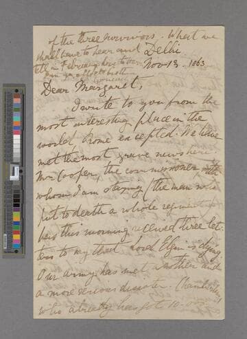 Sir George Otto Trevelyan, 2d Baronet. Letter to Margaret Jean (Trevelyan) Holland, after Viscountess Knutsford