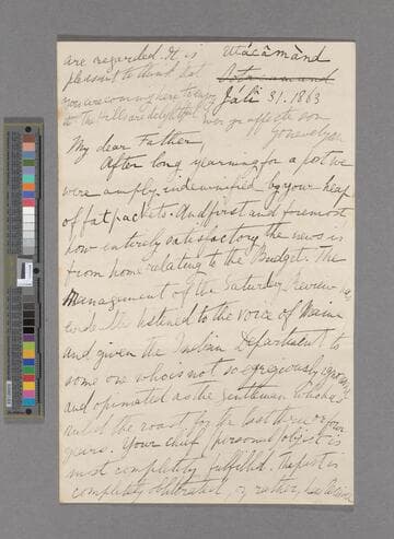 Sir George Otto Trevelyan, 2d Baronet. Letter to Sir Charles Edward Trevelyan, 1st Baronet