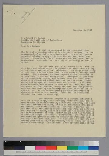 EPH writes to Robert Bacher