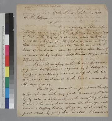 John B. West, Nashville, letter to Thomas Jefferson