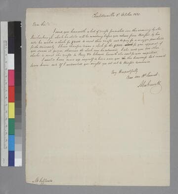 Alexander Garrett, Charlottesville, letter to Thomas Jefferson