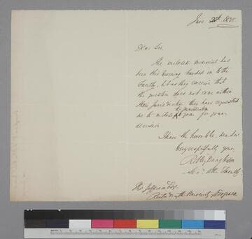 Robley Dunglison letter to Thomas Jefferson