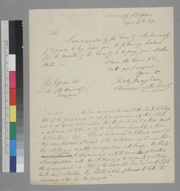 Robley Dunglison, University of Virginia, letter to Thomas Jefferson