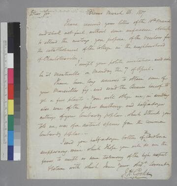John H. Cocke, Bremo, letter to Thomas Jefferson