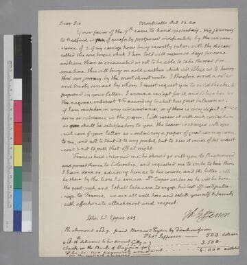 Thomas Jefferson, Monticello, letter to John Wayles Eppes