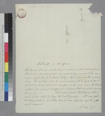 Alexander Garrett letter to Thomas Jefferson, Monticello