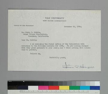 James Angell, Yale University President, writes to EPH