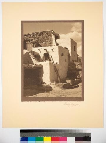 Walpi, Arizona. Hopi house unit showing manner of construction