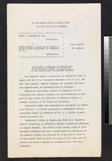 Memorandum, affidavit, and appendix