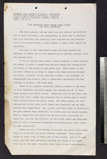 Excerpts from address of Leon H. Keyserling