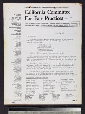 Letters between Miller and Dellums