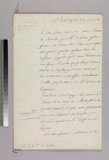 Letter : Philadelphia, to Charles-Henri-Louis d'Arsac Ternay, 1780 May 19