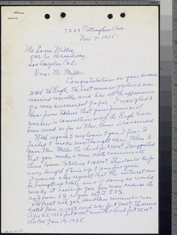 Letters between Loren Miller and Rebecca Boughton