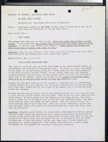 Manuscripts re: discrimination in textbooks