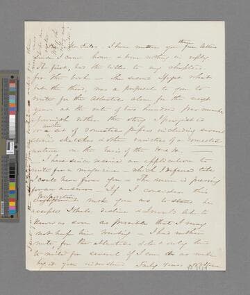 Stowe, Harriet Beecher. Letter to James Thomas Fields