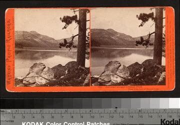 261.  Railroad around Crested Peak.  View from the foot of Donner Lake