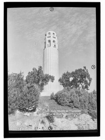 Coit Tower on Telegraph Hill in San Francisco, Calif