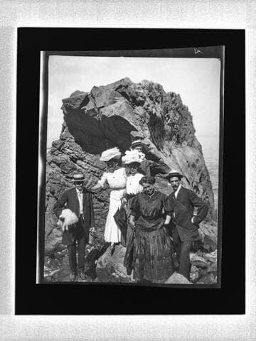 Group portrait on rocks, Catalina Island